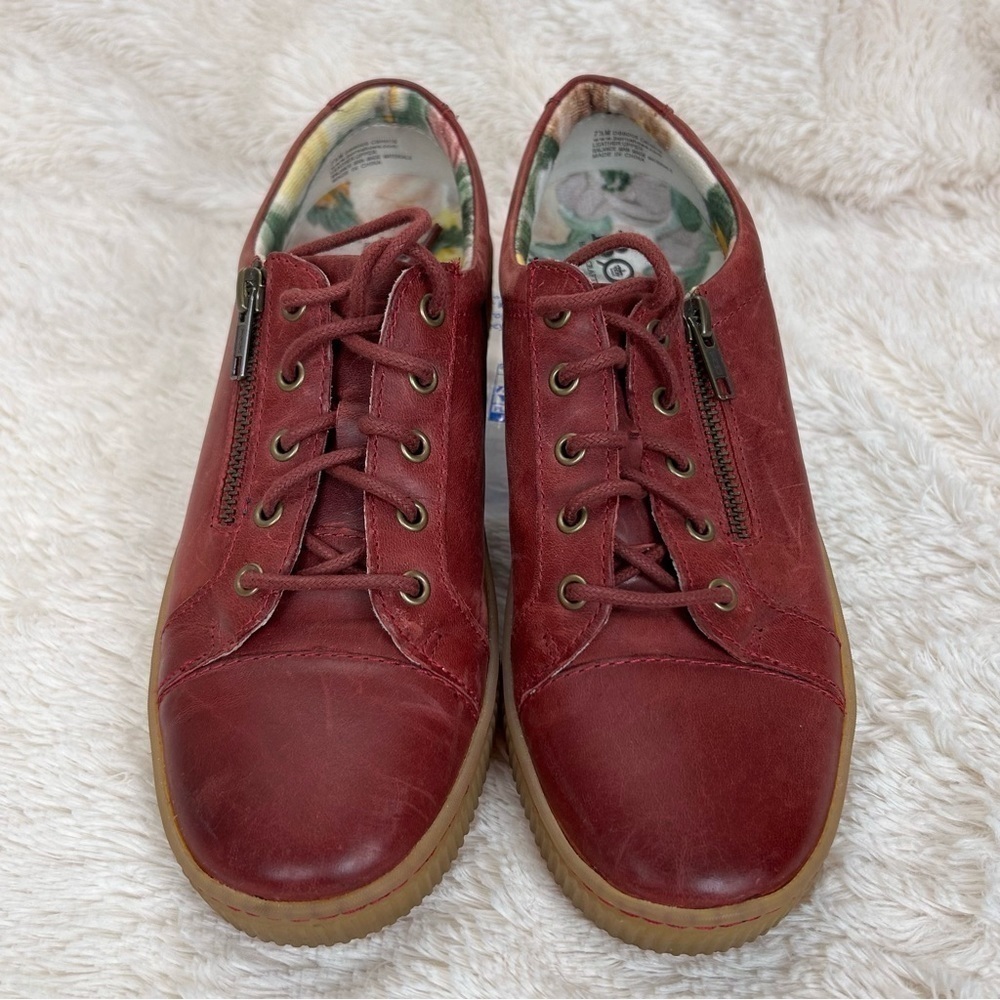 Born Tamara red leather zip up shoes-7.5